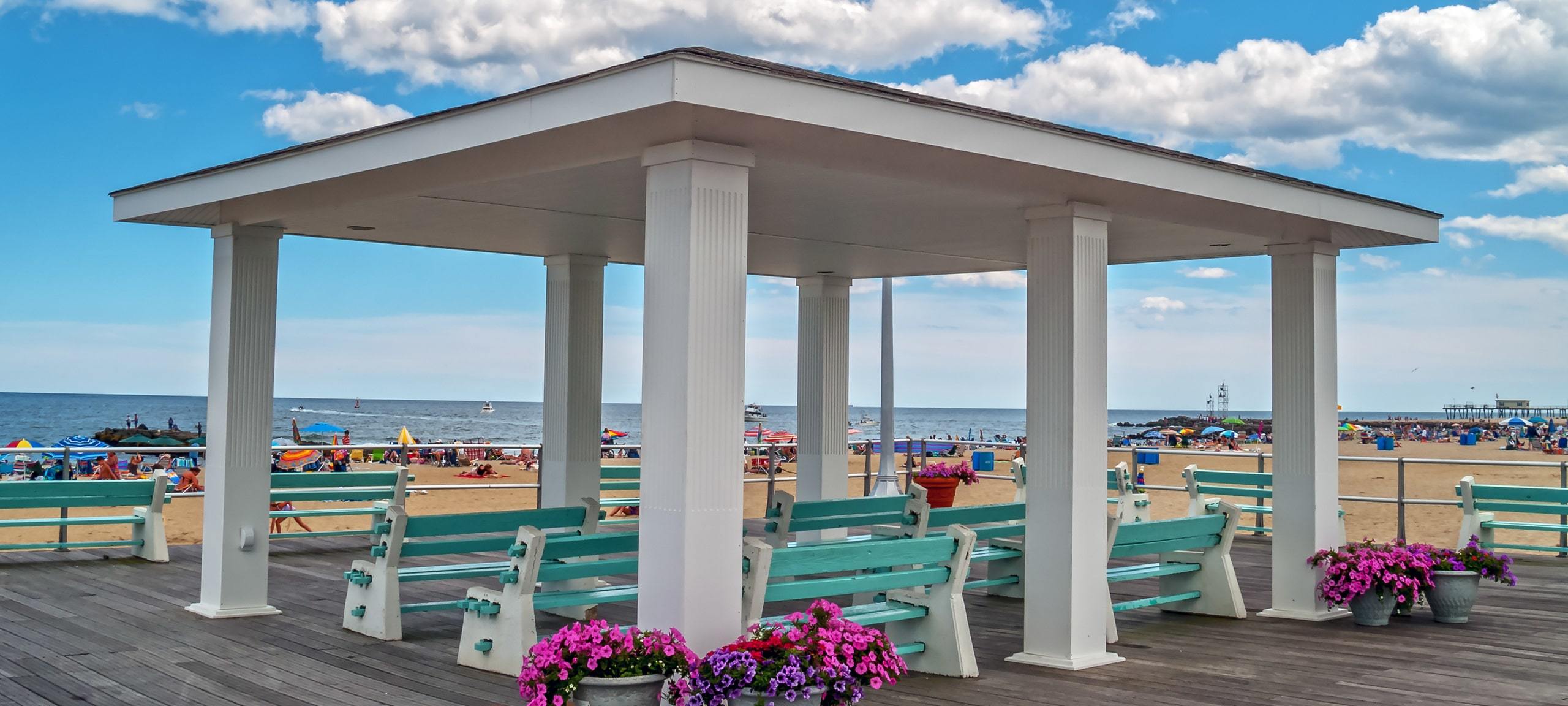 Avon-By-The-Sea pavilion and boardwalk in New Jersey
