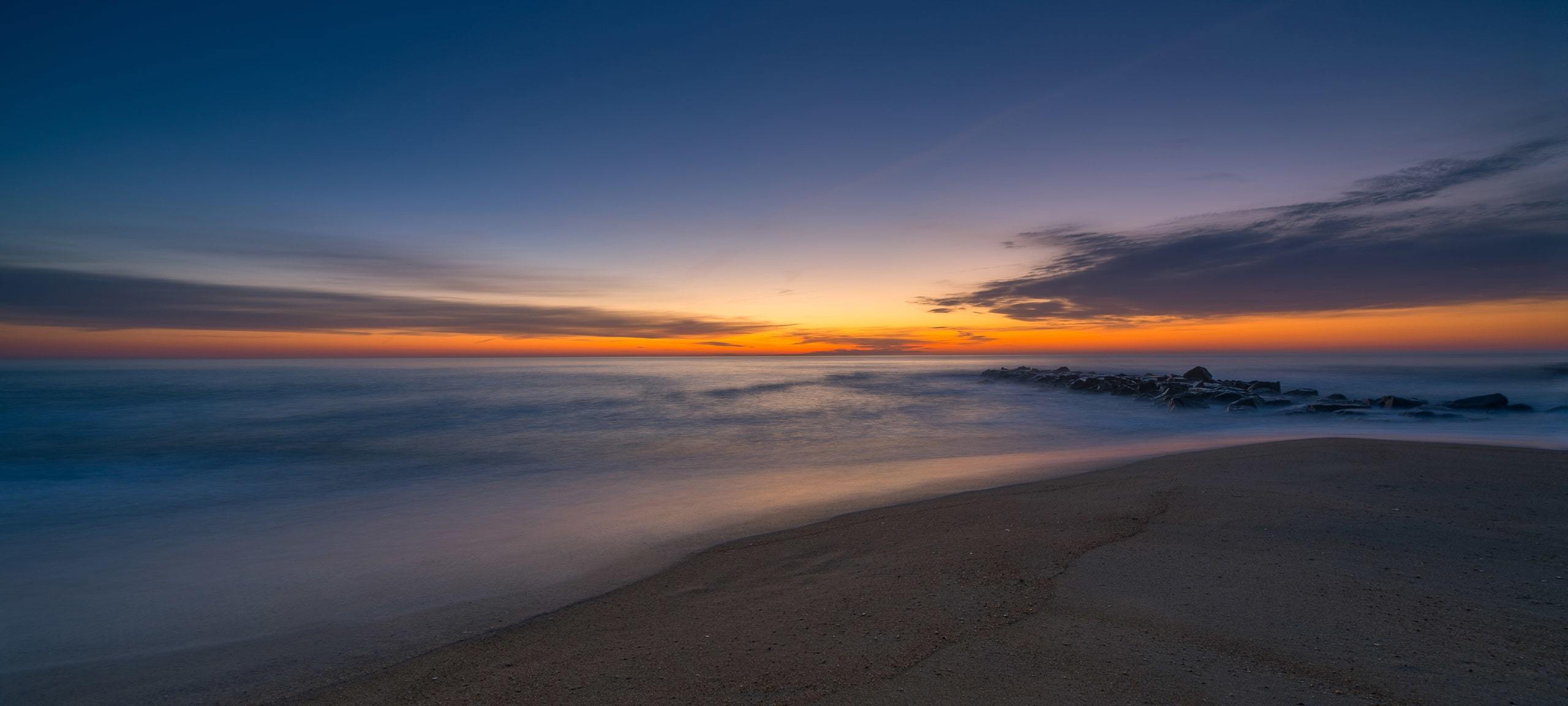 Sunrise over Jersey Shore beach